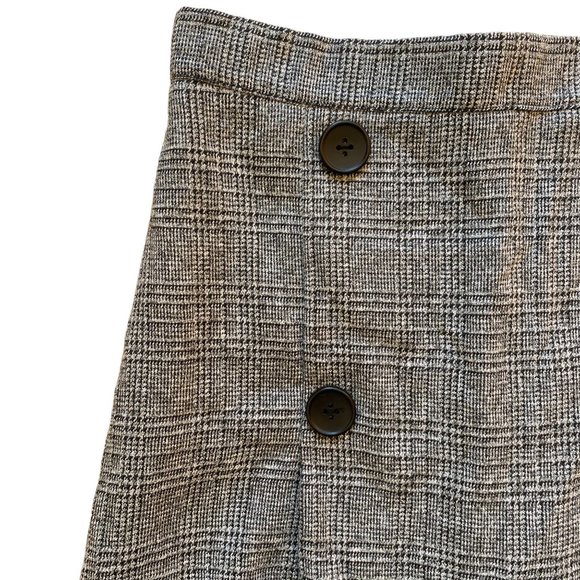 AML Clueless Plaid Tweed Button Pleat Front Preppy Celeb Style Mini Skirt -M - Picture 3 of 9